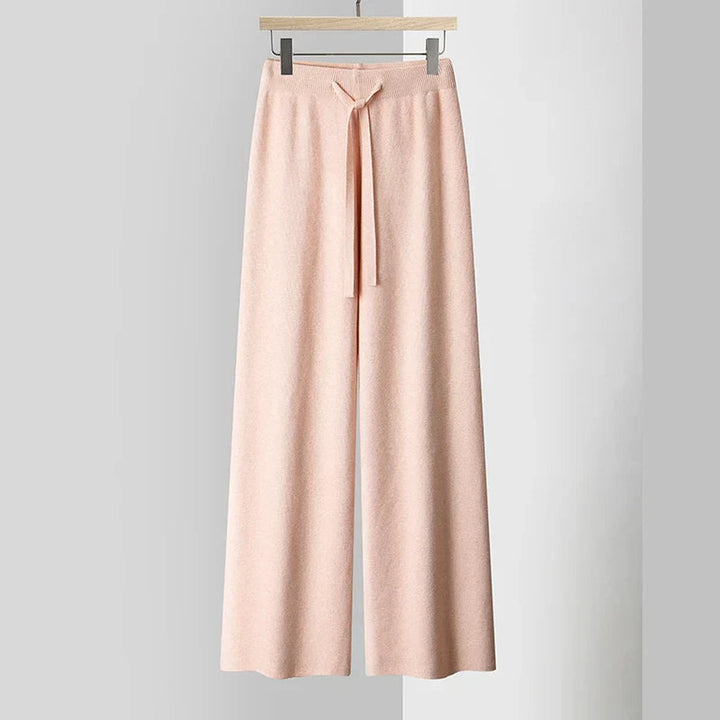 Women's Cashmere-Blend Wide-Leg Knit Trousers – Soft Lounge Luxury