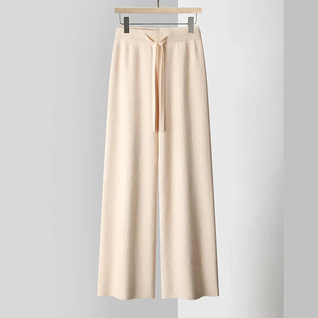 Women's Cashmere-Blend Wide-Leg Knit Trousers – Soft Lounge Luxury