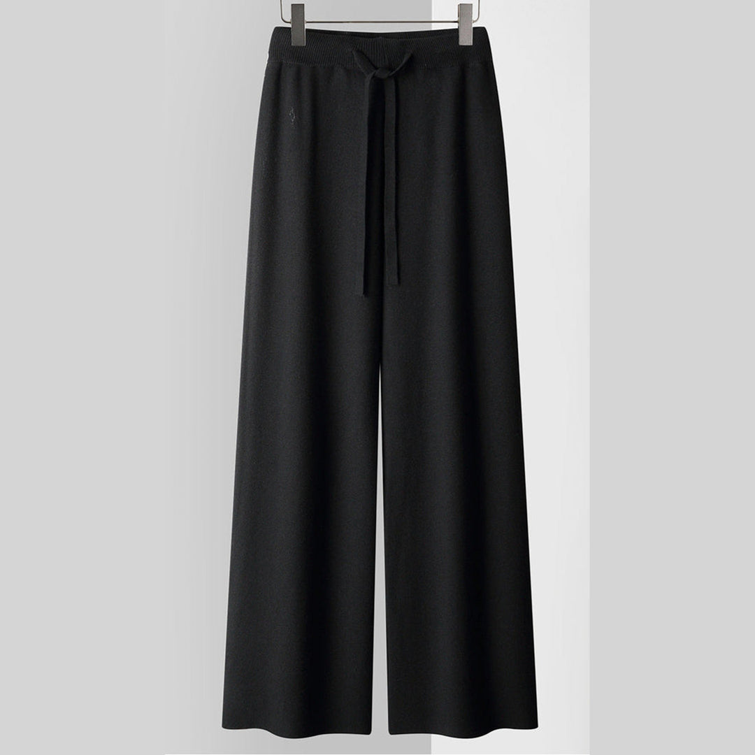 Women's Cashmere-Blend Wide-Leg Knit Trousers – Soft Lounge Luxury