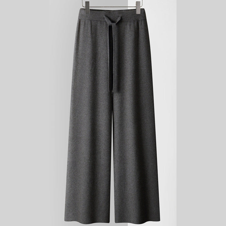 Women's Cashmere-Blend Wide-Leg Knit Trousers – Soft Lounge Luxury