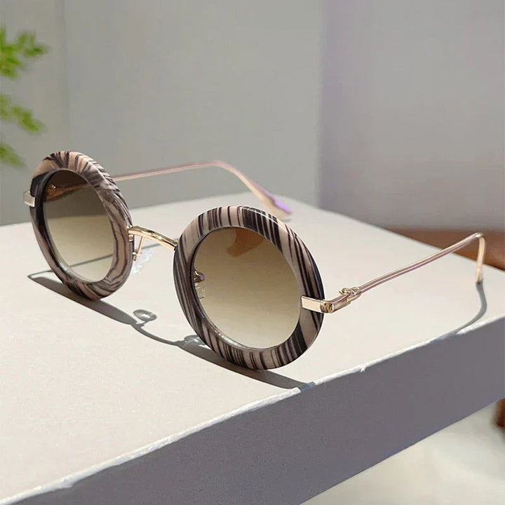 Women's Polarised Round Sunglasses – UV400 Two-Tone Frames