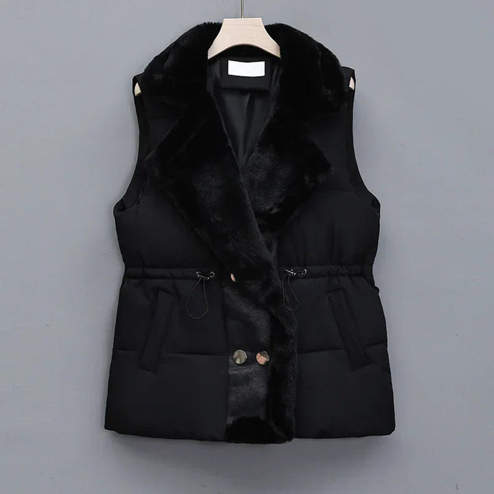 Women's Padded Gilet with Faux Fur Collar – Warm Layering Vest