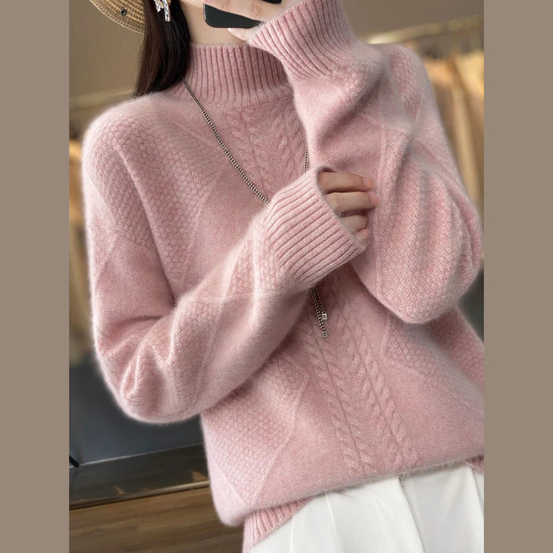 Women's Cashmere Turtleneck Jumper – Soft Roll-Neck Knit – view 3