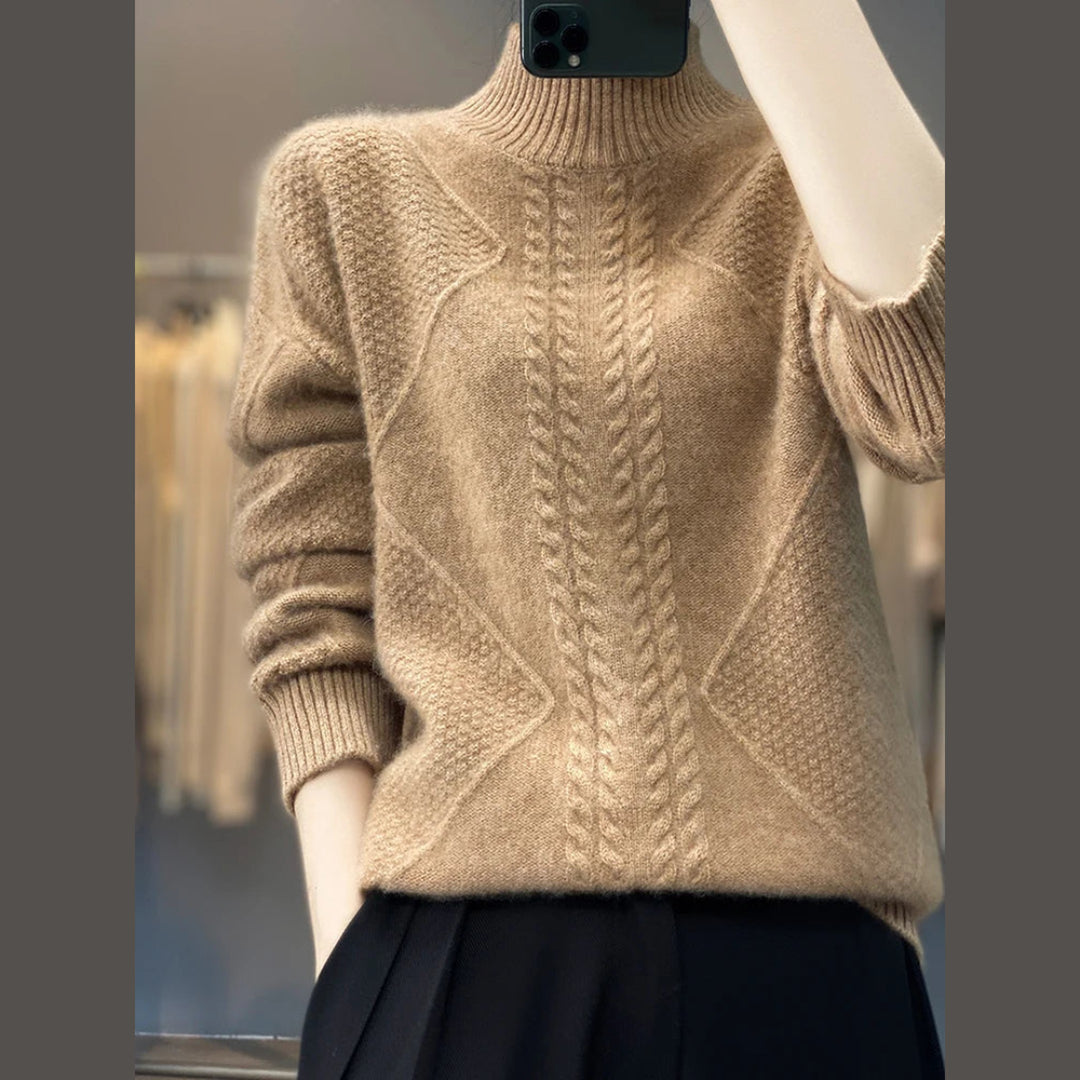 Women's Cashmere Turtleneck Jumper – Soft Roll-Neck Knit – view 7