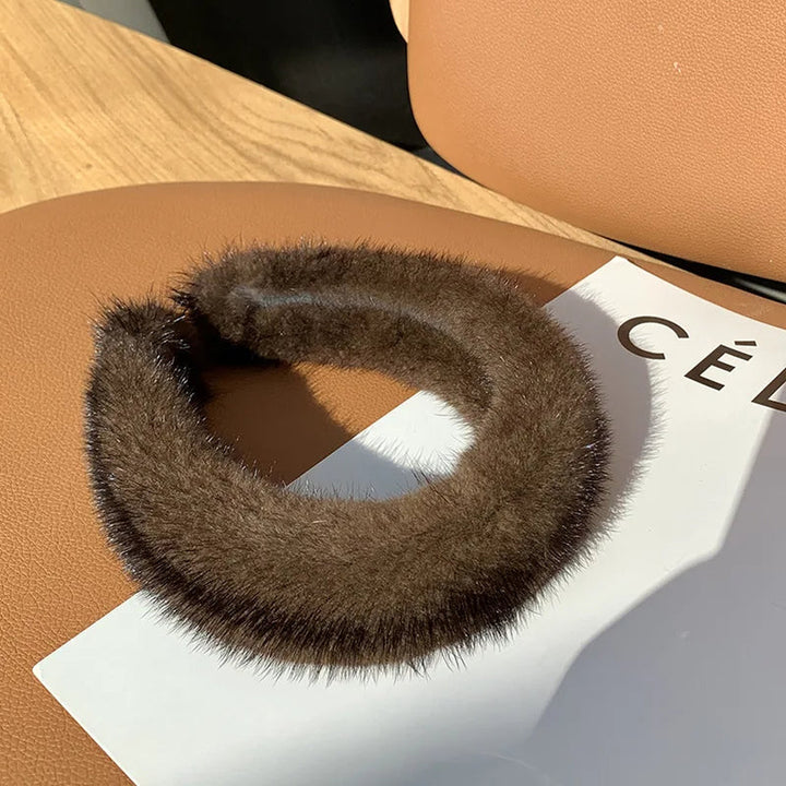 Women's Faux Fur Headband – Plush Winter Ear Warmer Accessory – view 4