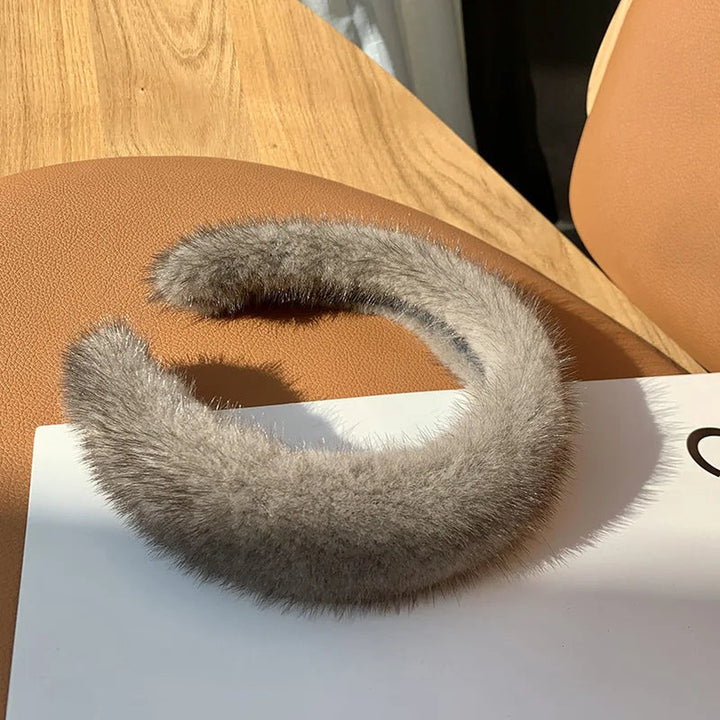 Women's Faux Fur Headband – Plush Winter Ear Warmer Accessory – view 5
