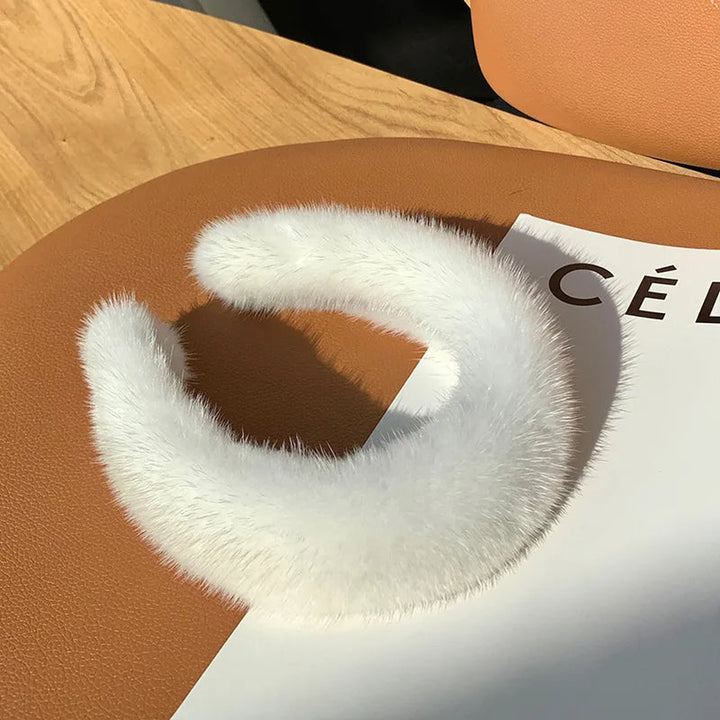 Women's Faux Fur Headband – Plush Winter Ear Warmer Accessory – view 7
