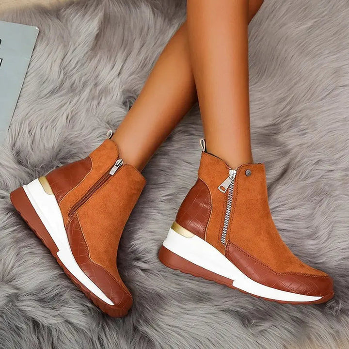 Women's Textured Wedge Boots – Side-Zip Comfort for All Day – view 7
