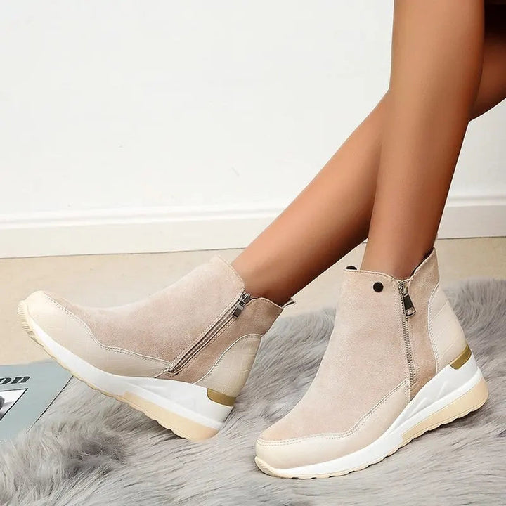 Women's Textured Wedge Boots – Side-Zip Comfort for All Day – view 2