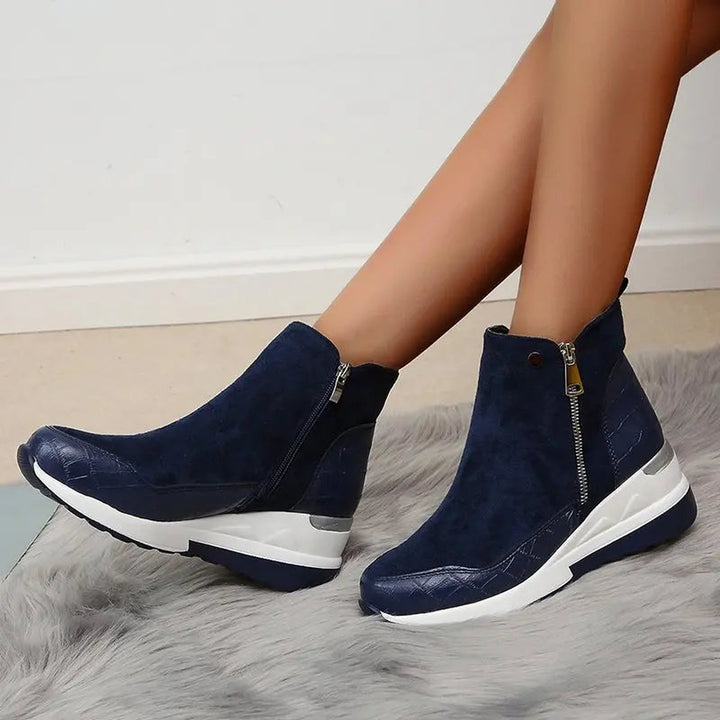 Women's Textured Wedge Boots – Side-Zip Comfort for All Day – view 6