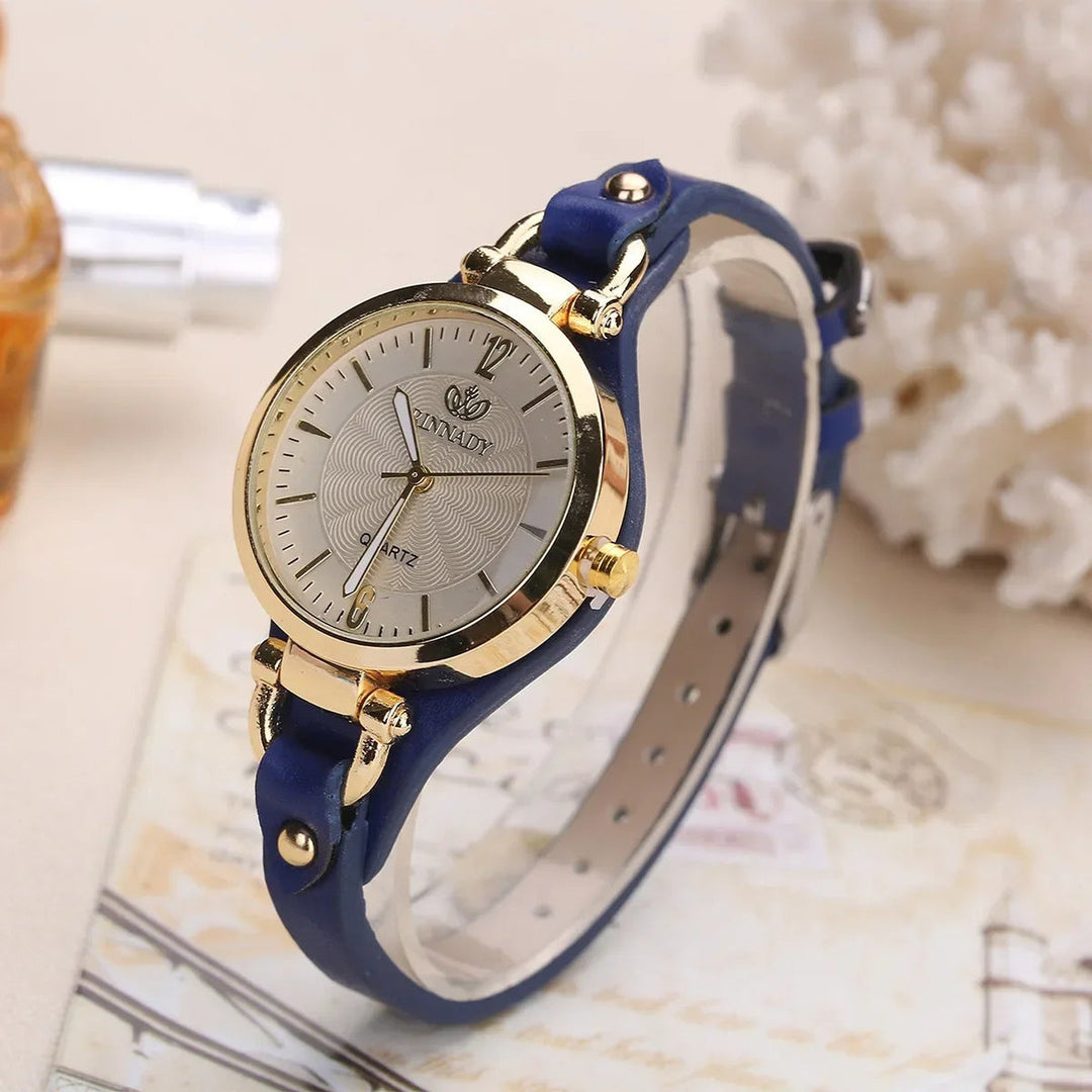 Women's Gold-Tone Watch – Vegan Leather Strap Dress Timepiece – view 2