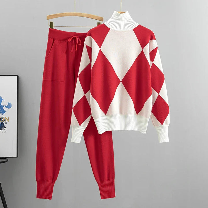 Women's Emilie Knitted Co-ord Set – Geometric Jumper & Joggers – view 9