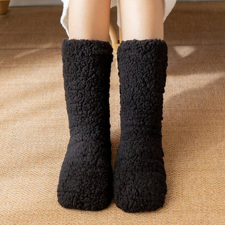 Women's Cosy Sherpa Fleece Socks – Non-Slip Mid-Calf Lounge Socks – view 6