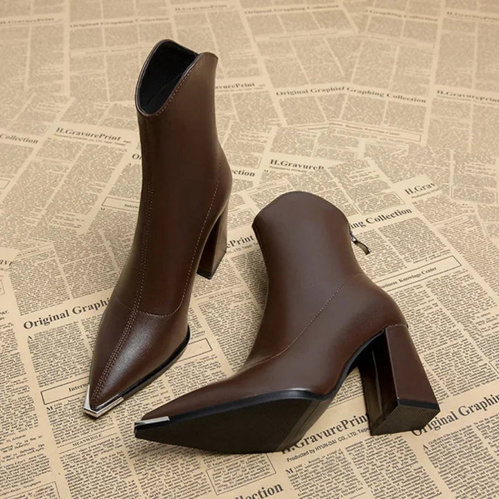 Women's Pointed Chelsea Boots with Block Heel – Smart Comfort – view 5