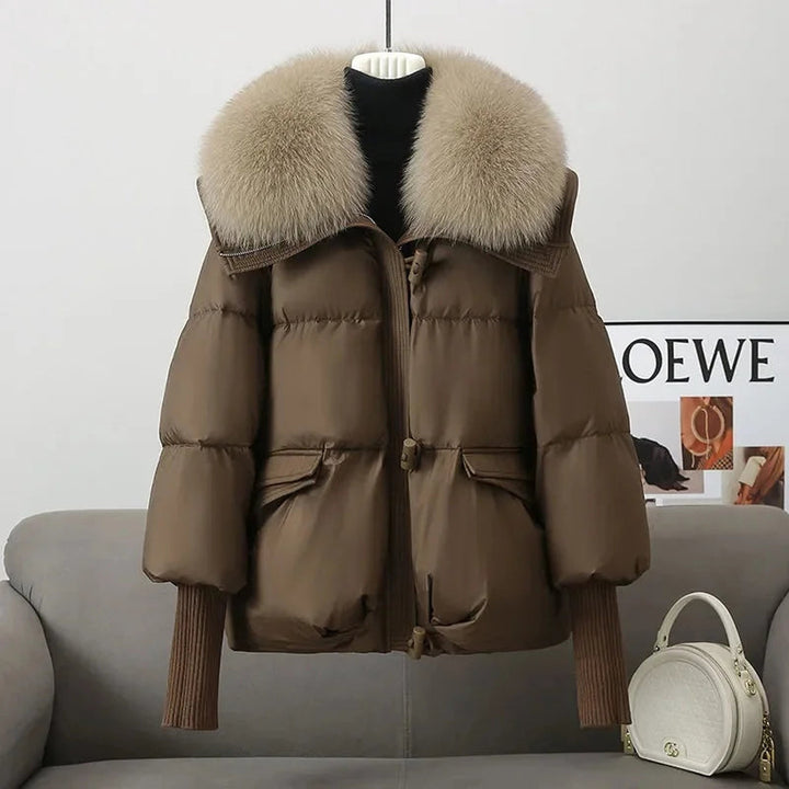 Women's Quilted Puffer Jacket with Faux Fur Collar – Winter Warmth – view 2