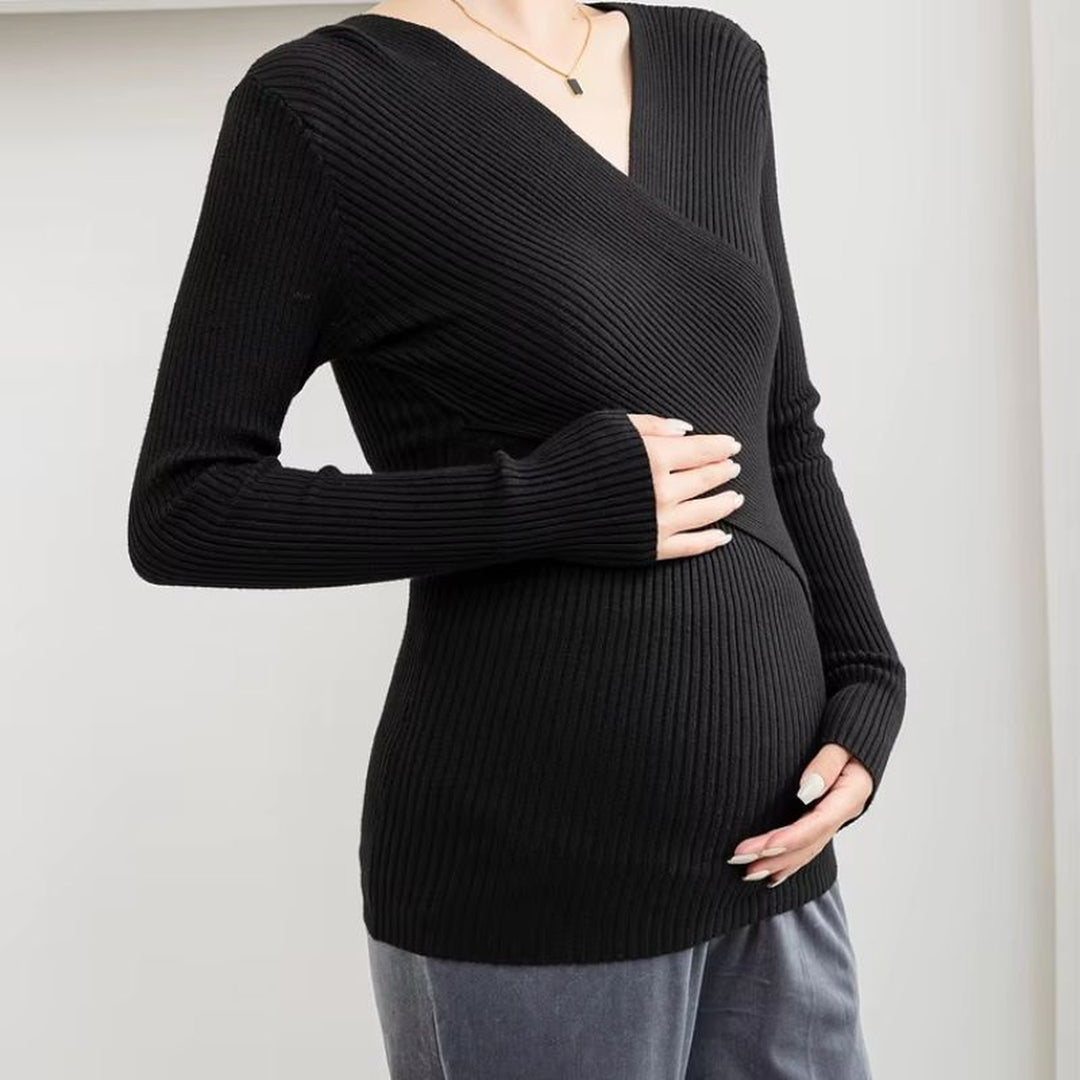 Women's Soft Knit Maternity & Nursing Jumper – Stretch Comfort – view 7
