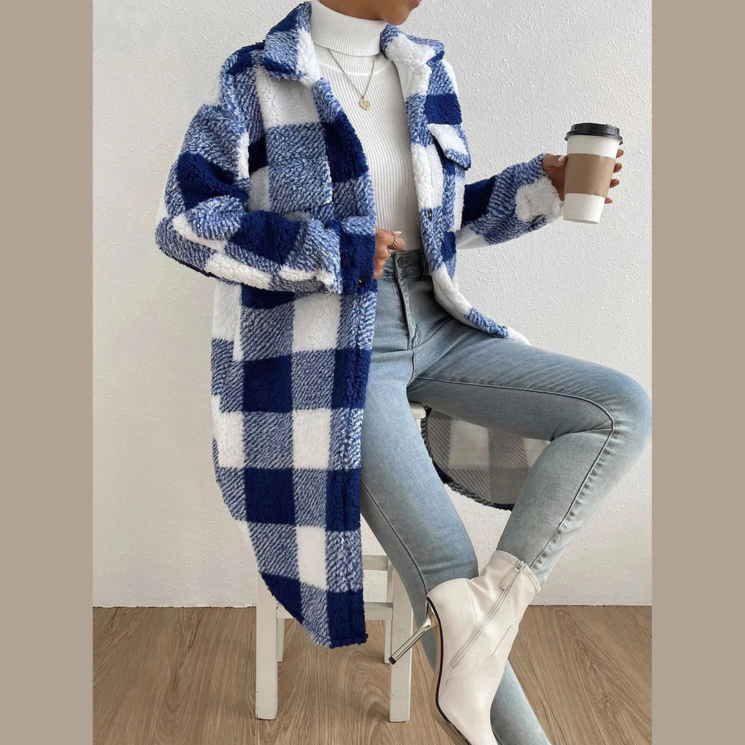 Women's Fleece Trench Coat – Open-Front Relaxed Layering Piece – view 6