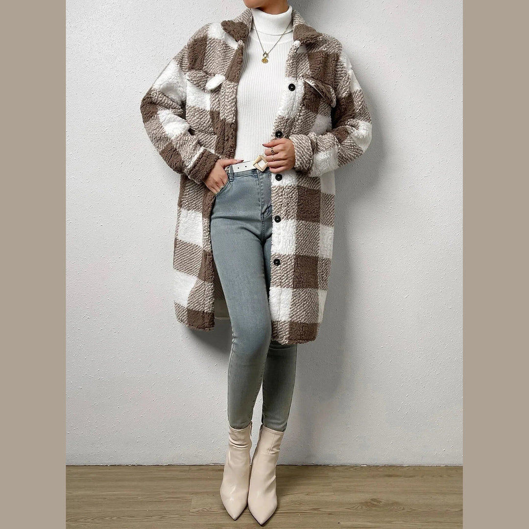 Women's Fleece Trench Coat – Open-Front Relaxed Layering Piece – view 5