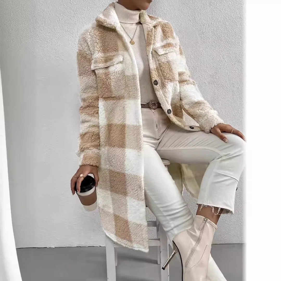Women's Fleece Trench Coat – Open-Front Relaxed Layering Piece – view 3