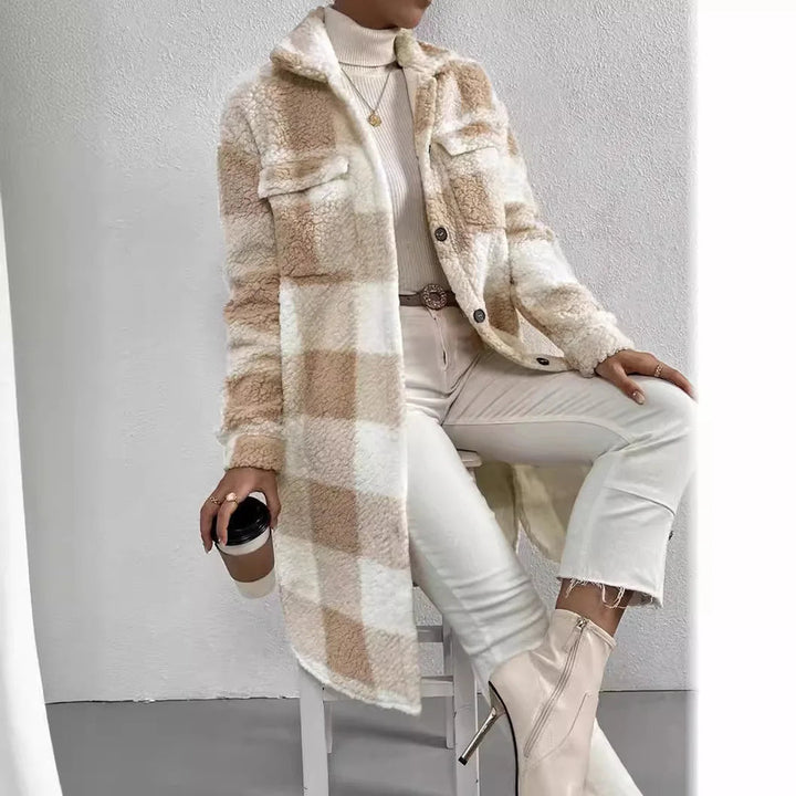 Women's Fleece Trench Coat – Open-Front Relaxed Layering Piece – view 3
