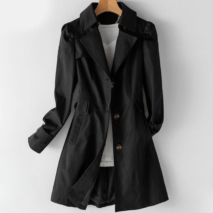 Women's Cotton Blend Heritage Coat – Tailored Lapel Overcoat – view 2