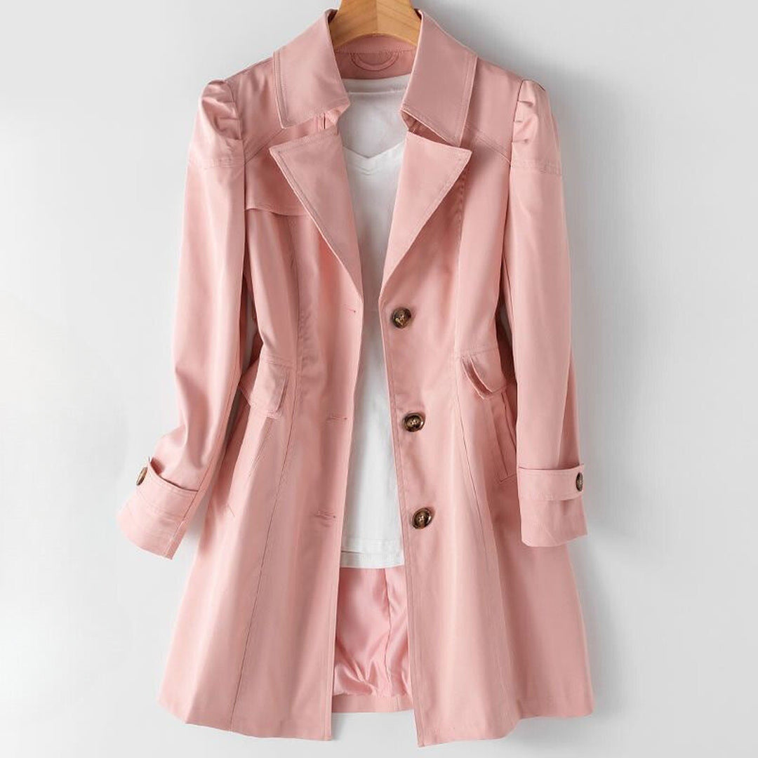 Women's Cotton Blend Heritage Coat – Tailored Lapel Overcoat – view 3