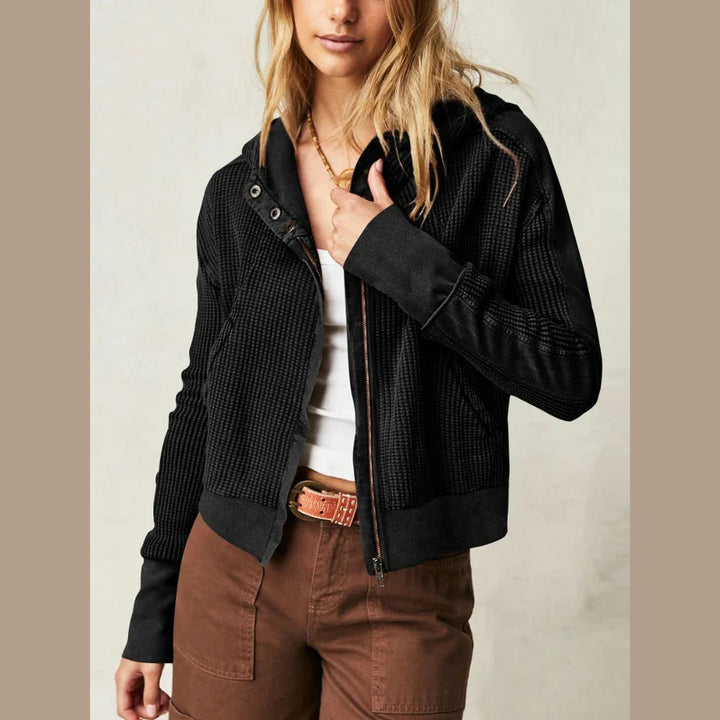 Women's Cropped Cotton Blend Hoodie – Soft Casual Layering – view 11