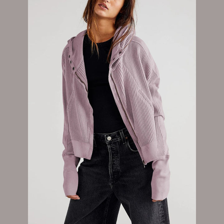 Women's Cropped Cotton Blend Hoodie – Soft Casual Layering