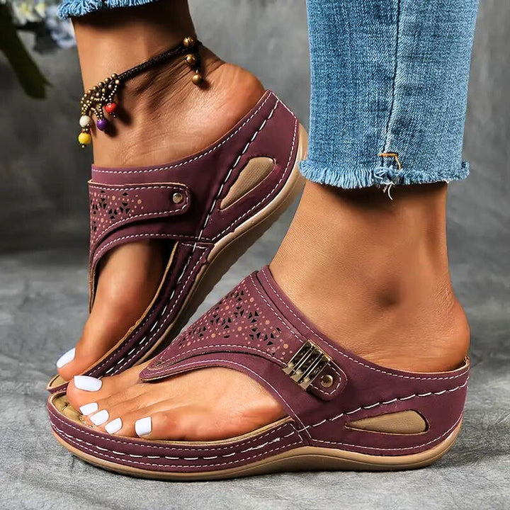 Women's Aurora Leather Strap Sandals – Cushioned Summer Comfort – Black