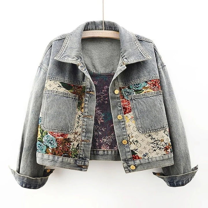 Women's Lyon Blossom Floral Denim Jacket – Organic Cotton – view 6