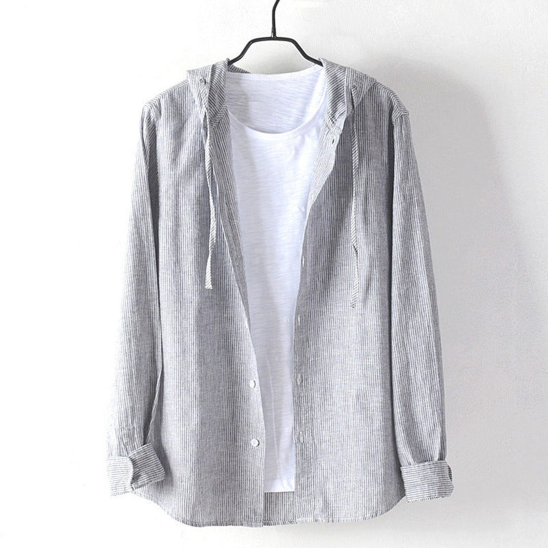 Unisex Hooded Linen Shirt – Breathable Button-Up for All Seasons – view 4