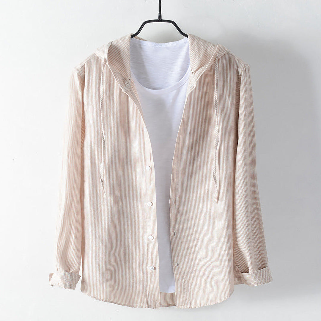 Unisex Hooded Linen Shirt – Breathable Button-Up for All Seasons – view 5
