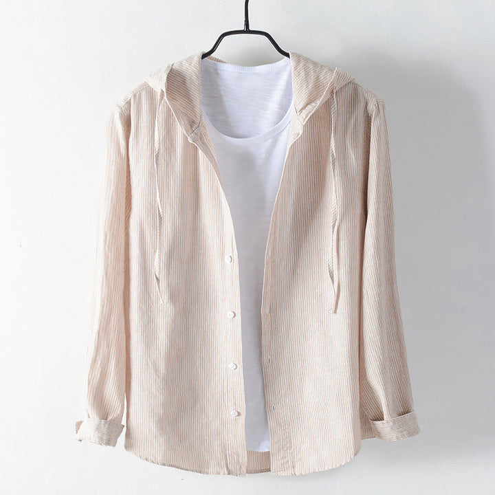 Unisex Hooded Linen Shirt – Breathable Button-Up for All Seasons – view 5