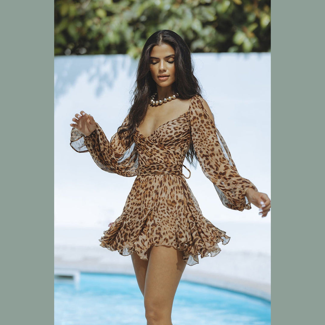 Women's Silk Chiffon Mini Dress – Elegant Evening and Date Wear – view 7