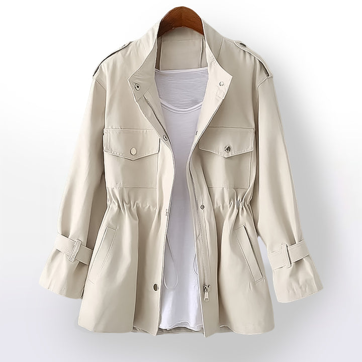 Women's Waxed Cotton Rain Coat – Water-Resistant Belted Mac – view 2