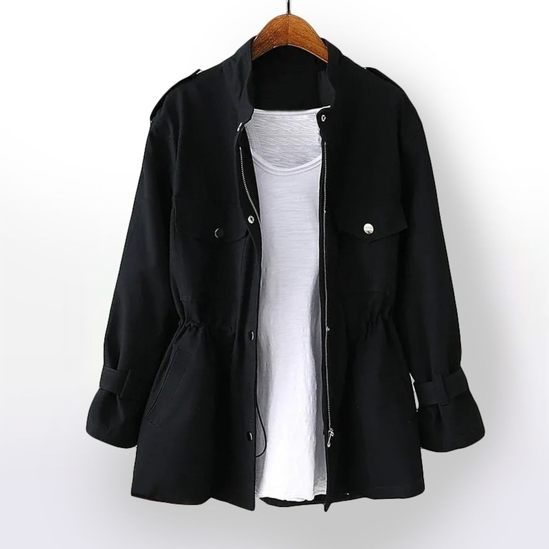 Women's Waxed Cotton Rain Coat – Water-Resistant Belted Mac – view 7
