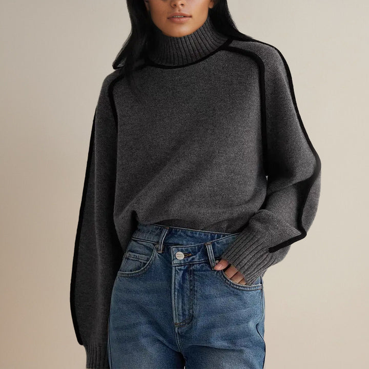Women's Emilie Cashmere Turtleneck Jumper – Chainette Knit – view 5