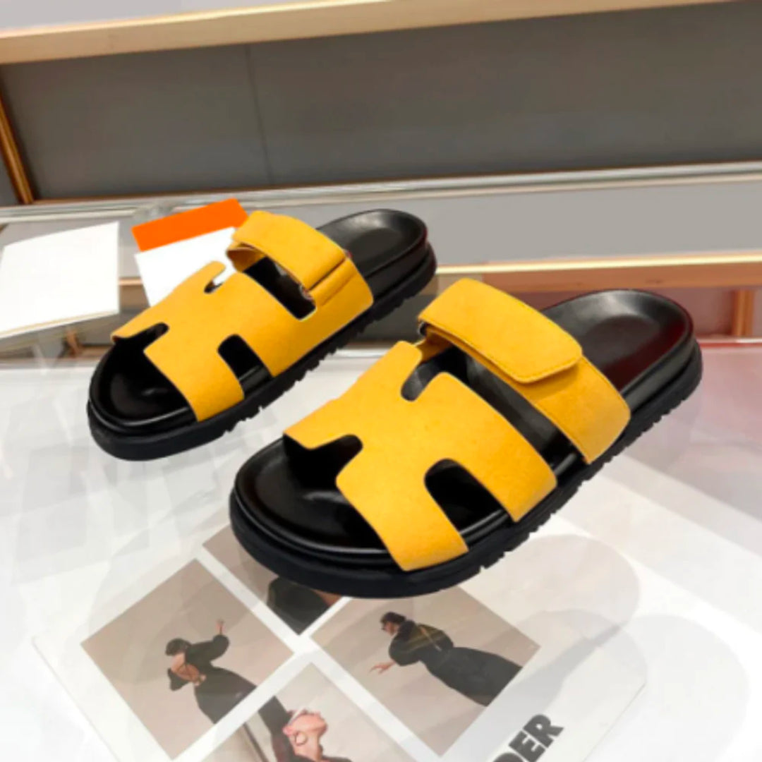 Women's Aria Flat Sandals – Elegant Italian-Inspired Summer – Yellow