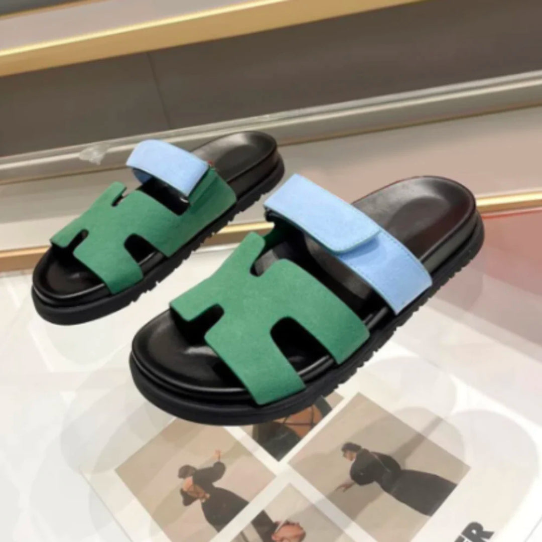 Women's Aria Flat Sandals – Elegant Italian-Inspired Summer – Green