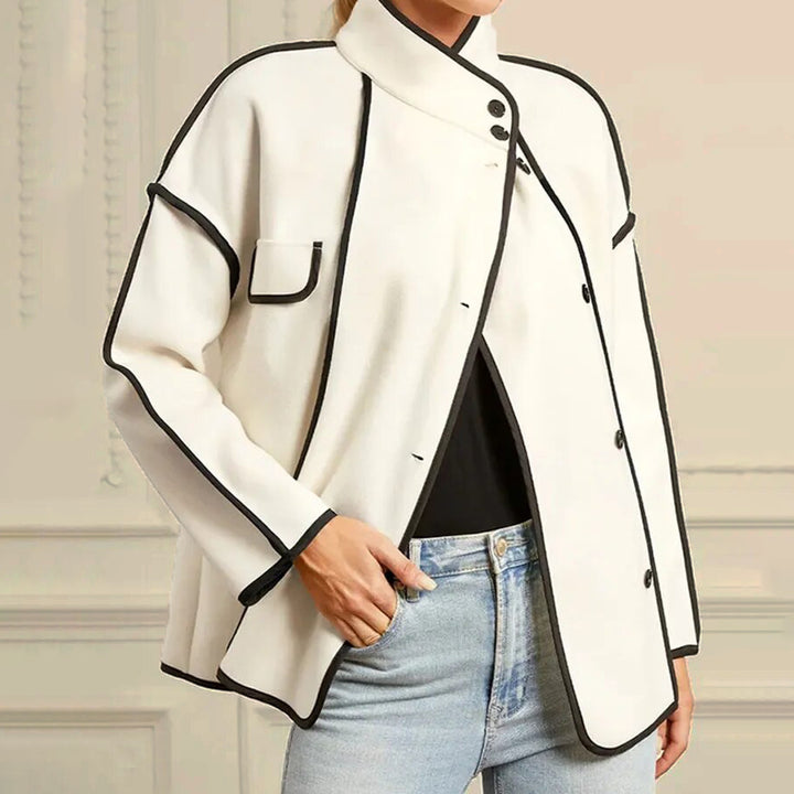 Women's Monaco Piped Wool Jacket – Insulated Contrast Trim – view 2