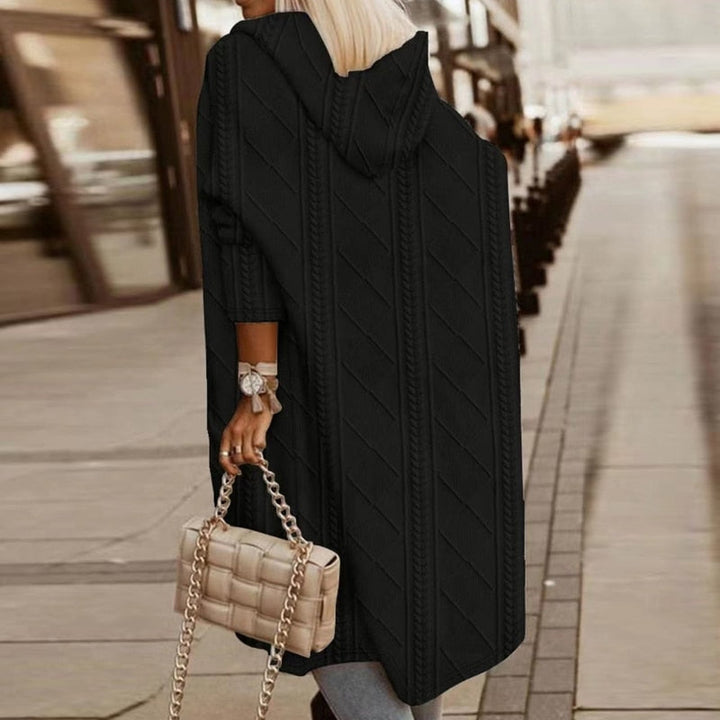 Women's Long Hooded Knit Cardigan – Cozy Layering Essential
