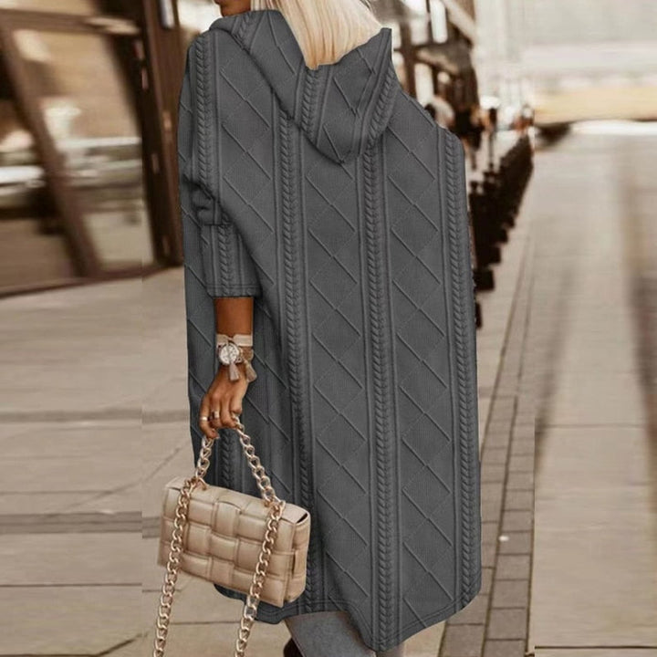 Women's Long Hooded Knit Cardigan – Cozy Layering Essential