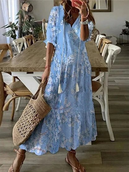 Women's Geometric Boho Dress - Effortless Elegance