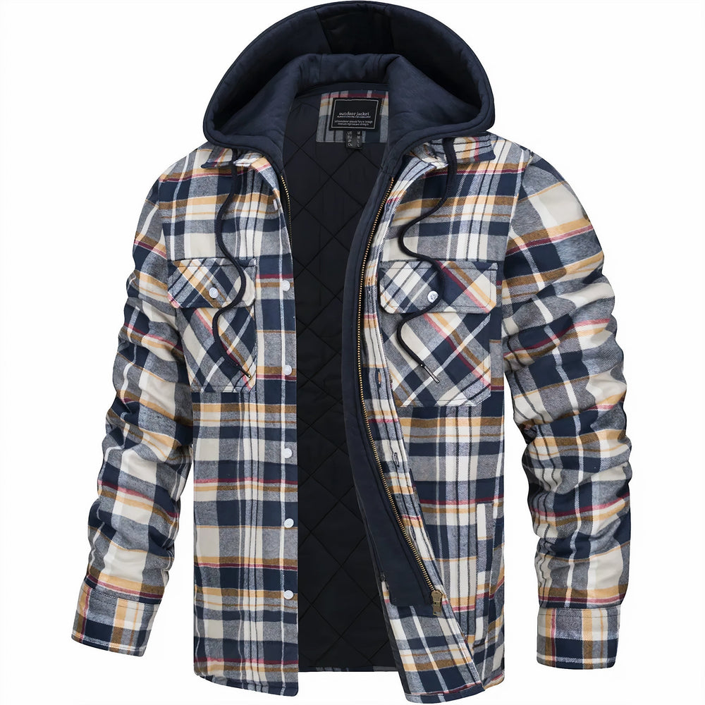 Men's Insulated Plaid Jacket – Lightweight Warm Winter Layer