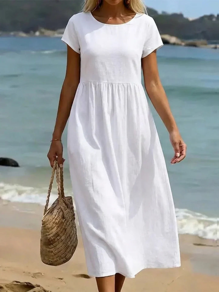 Women's Fluid Midi Dress - Effortless Summer Silhouette