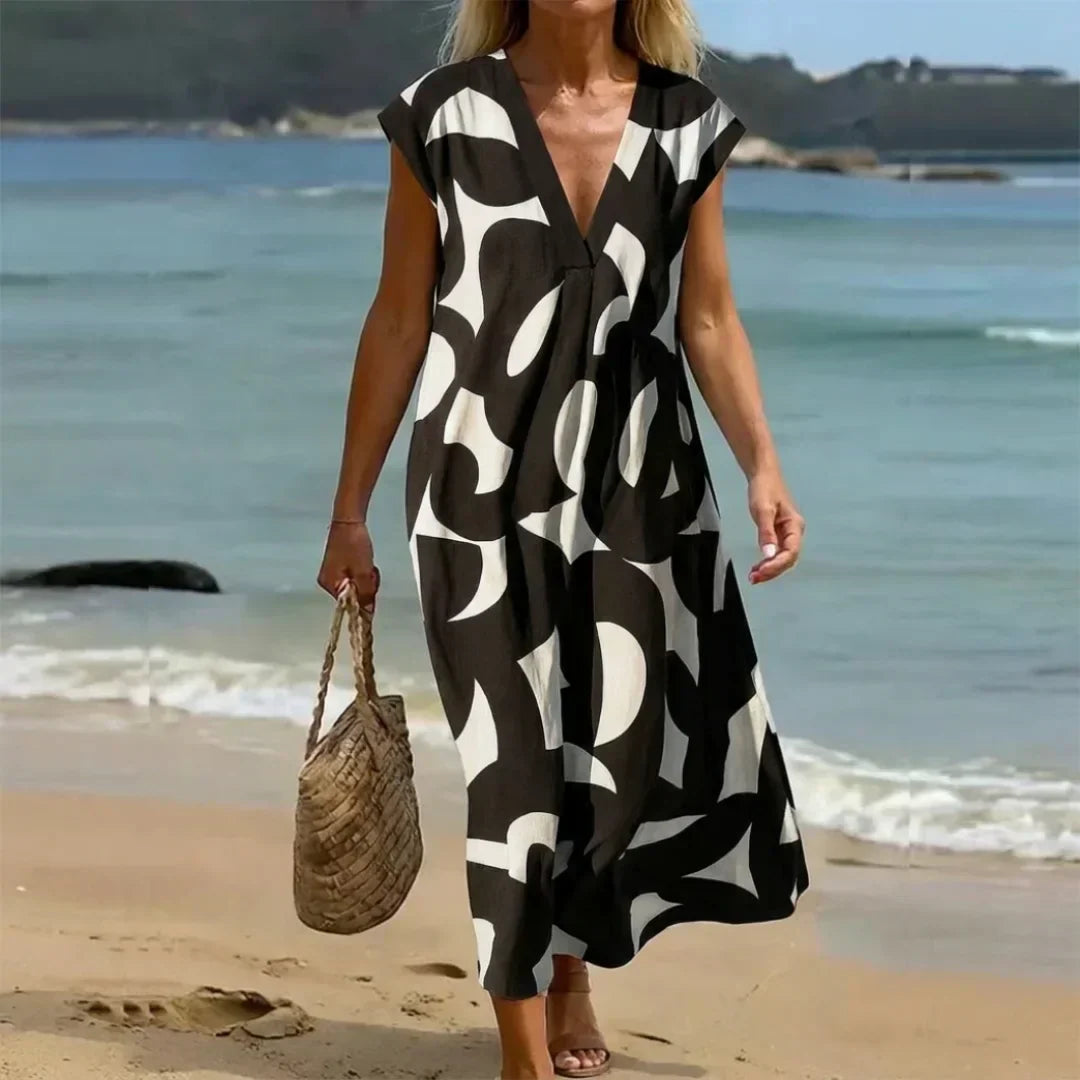 Women's Cutwork Detail Maxi Dress - Breezy Summer Style