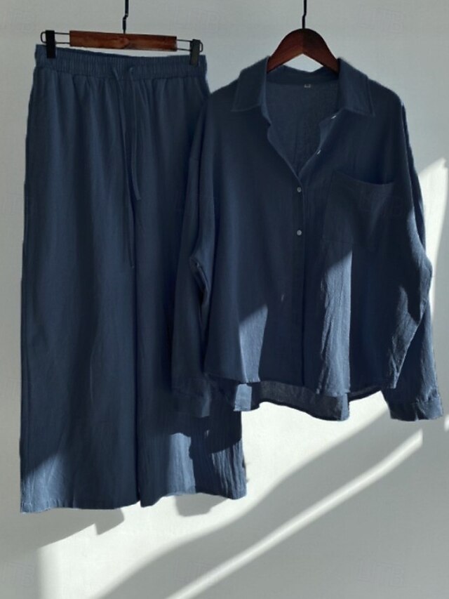 Women's Two-Piece Bolero Top and Pants Set - Effortless Streetwear