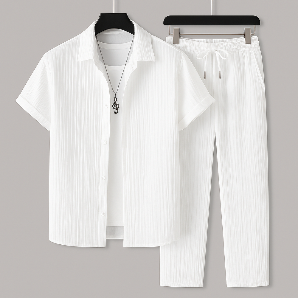 Men's Linen Blend Two-Piece Set – Relaxed Summer Co-Ord