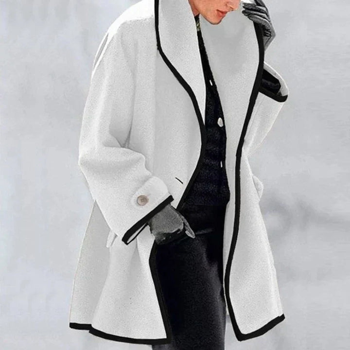 Women's Double-Breasted Cotton Blend Coat - Warm & Elegant