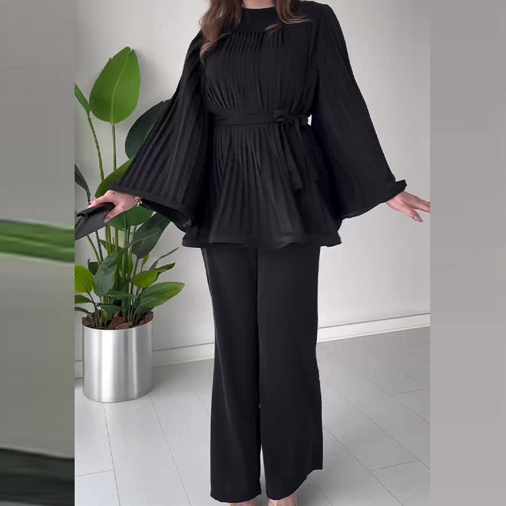 Women's Pleated Two-Piece Set - Effortless Elegance